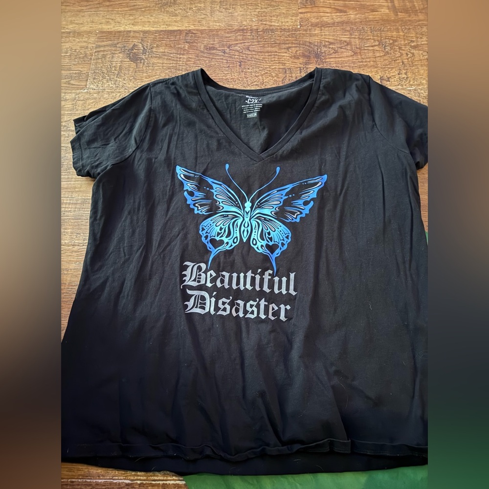 Beautiful Disaster C2X butterfly tee